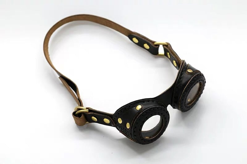steampunk motorcycle goggles YAAGLE Horween Handmade Cowhide Steampunk Motorcycle Goggles YG9908 – YAAGLE.com