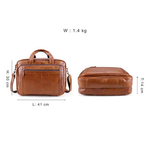 YAAGLE Genuine Leather Computer Messenger Handbag Briefcase YG6476 - YAAGLE.com