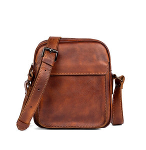 YAAGLE vintage crazy horse genuine cowhide leather sling bag YG5885 - YAAGLE.com