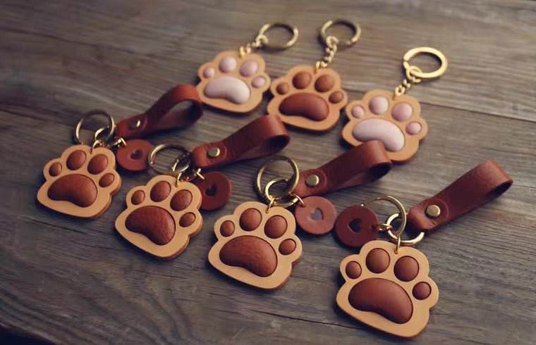 Hide & Drink, Dog Paw Leather Keychain Coin Pouch Key Rings Puppy