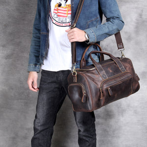 Crazy Horse Leather Holdall Duffel Bag YG1131 - YAAGLE.com