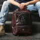 YAAGLE Mens' Unique Large Capacity Tanned Leather Travel Business Backpack YG0829