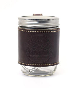 YAAGLE Handcrafted HORWEEN CXL Leather Glass Mason Jar Sleeve Handle Holder Grip Mug Cozy  for 16 oz. Ball Jars YG7650