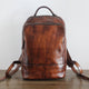 YAAGLE Vintage Unisex Genuine Leather Travel Backpack YGPD2115 - YAAGLE.com