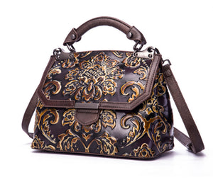 YAAGLE Women Retro National Embossed Shoulder Handbag YGWX107 - YAAGLE.com