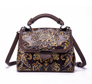 YAAGLE Women Retro National Embossed Shoulder Handbag YGWX107 - YAAGLE.com