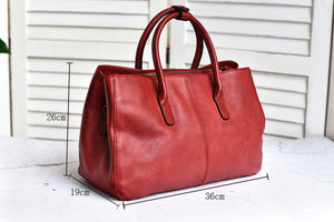 YAAGLE Women Large Capacity Multi-interlayers Tanned Leather Top-handle Bag YG8608 - YAAGLE.com