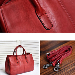 YAAGLE Women Large Capacity Multi-interlayers Tanned Leather Top-handle Bag YG8608 - YAAGLE.com