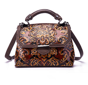 YAAGLE Women Retro National Embossed Shoulder Handbag YGWX107 - YAAGLE.com