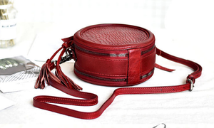 YAAGLE Female Personalized Real Leather Round Cross Body Bag YG8082 - YAAGLE.com