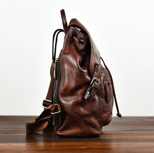 Veg tan leather backpack on sale