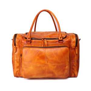 YAAGLE Unisex Large Tanned Leather Duffle Handbag YG6464 - YAAGLE.com